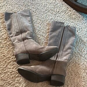 T.J.Maxx Elegant Gray Over the Knee Boots